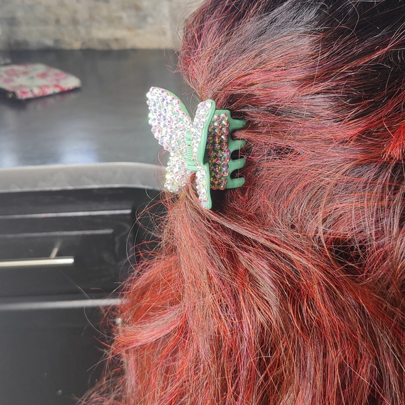 2 Iridescent Butterfly Hair Clips - Picture 5 of 16